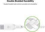 Belkin BoostCharge Braided USB-C to USB-C (2M/6.6ft) Fast Charging Cable 100W Power Delivery USB-IF for iPhone 16 Series, MacBook, Galaxy S25 Series, Pixel, Nintendo Switch 2 & More - White (2-Pack) - Image 4