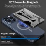 Magnetic Phone Wallet Compatible with Apple MagSafe - Metal Card Holder with AirTag Holder, RFID Blocking & Money Clip Mag Safe Wallet for iPhone 16 15 14 13 12 Pro Max/Pro/Plus/Mini - Image 4