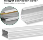 189in Cable Raceways，PHERKORM Flip-top Cable Management kit, Cable Cord Hider for TV on Wall, Cable Cover Concealer for Computer Network, White Cable Management -12xL15.8 W1.2 H0.6in - Image 3