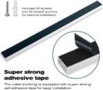 189in Cable Raceways，PHERKORM Flip-top Cable Management kit, Cable Cord Hider for TV on Wall, Cable Cover Concealer for Computer Network, White Cable Management -12xL15.8 W1.2 H0.6in - Image 4