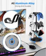 Aluminum Alloy Controller Holder 3 360 Degree Rotation Tier,Headphone Stand - Gaming Controller Stand for Xbox PS5 PS4 Switch,Gaming Controller Headset Holder for Gaming Accessories - Image 5