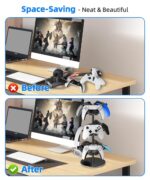 Aluminum Alloy Controller Holder 3 360 Degree Rotation Tier,Headphone Stand - Gaming Controller Stand for Xbox PS5 PS4 Switch,Gaming Controller Headset Holder for Gaming Accessories - Image 6