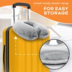 Travel Neck Pillow Washable Cover Comfortable Memory Foam Airplane Travel Accessories Essentials Plane Neck Support Pillow for Neck Pain Relief and Sleeping Grey - Image 6