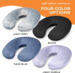 Travel Neck Pillow Washable Cover Comfortable Memory Foam Airplane Travel Accessories Essentials Plane Neck Support Pillow for Neck Pain Relief and Sleeping Grey - Image 8