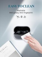 Case Cover for Sony WF-C710N Truly Wireless Noise-Canceling Earbuds,WUNIAK Clear Soft TPU Protective Cover with Keychain and Cleaner Kit for Women Men Shockproof Skin,Clear - Image 4