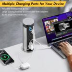 Kungfuking Pop Up Outlet Socket Recessed Retractable Power Strip Charging Station with 3 US Plug and 2 USB Ports for Kitchen Counter Island Conference Office, Black - Image 3