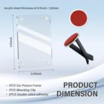 Acrylic Car Picture Frame Air Vent Clips,Car Vent Clips with Magnetic Picture Frame for Cars Dual Direction Shows Your Own and Family Photos,Universal Cars Photo Holder - Image 3