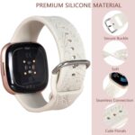 Engraved Silicone Bands Compatible with Fitbit Versa 4/ Fitbit Versa 3/ Fitbit Sense 2/ Sense Bands for Women Men, Soft Wildflower Sport Wristbands for SmartWatch Replacement Strap (3 Pack) - Image 4