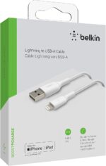 Belkin BoostCharge Lightning Cable - 9.8ft/3M - MFi Certified Apple iPhone Charger USB to Lightning Cable - iPhone Cable - iPhone Charger Cord - Apple Charger - USB Phone Charger - White - Image 5
