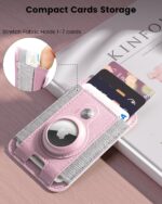 Magnetic Phone Wallet for Apple MagSafe, Card Wallet Holder for iPhone 15 Pro Max/15 Plus/15 Pro/15, 14 Pro Max/14 Plus/14 Pro/14, 13 Pro Max/13 Pro/13 (Pink (with AirTag Holder)) - Image 3