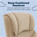 Serta Hannah Executive Home Office Desk Chair, Ergonomic Mid-Back with Lumbar Support, Firm Seat Cushion, Layered Body Pillows, Padded Armrests, Swivel Base, Easy Assembly, Microfiber, Beige - Image 8
