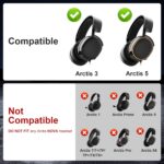 Arctis3 Headband Replacement Elasticity Fabric Head Band Arctis3 Accessories Compatible with SteelSeries Arctis 3 Arctis 5 Arctis3/5 Gaming Headsets (Black&Grey) - Image 3