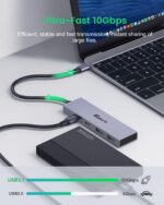 Anker USB C Hub, 4-Port 10Gbps USB-C Adapter, USB 3.1 Gen2, Thunderbolt 3 Compatible, PD100W Powered, Multi-Device Hub for Laptops, Mobiles, Tablets, PCs - Image 4