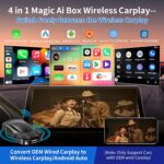 Wireless Carplay & Android Auto Adapter with Netflix YouTube TikTok, CarPlay Wireless Adapter for Cars with OEM Wired CarPlay, CarPlay Ai Box,Plug&Play, MirrorLink, TF Card, Easy Setup - Image 3