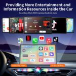 Wireless Carplay & Android Auto Adapter with Netflix YouTube TikTok, CarPlay Wireless Adapter for Cars with OEM Wired CarPlay, CarPlay Ai Box,Plug&Play, MirrorLink, TF Card, Easy Setup - Image 4