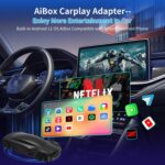 Wireless Carplay & Android Auto Adapter with Netflix YouTube TikTok, CarPlay Wireless Adapter for Cars with OEM Wired CarPlay, CarPlay Ai Box,Plug&Play, MirrorLink, TF Card, Easy Setup - Image 5