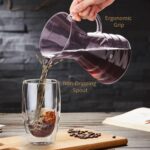 Unbreakable - Pour Over Coffee Maker with Permanent Stainless Filter 32 fl oz, Thickened Heat-Resistant Borosilicate Glass Dripper Coffee Brewer, Stovetop Safe, Pink - Image 3