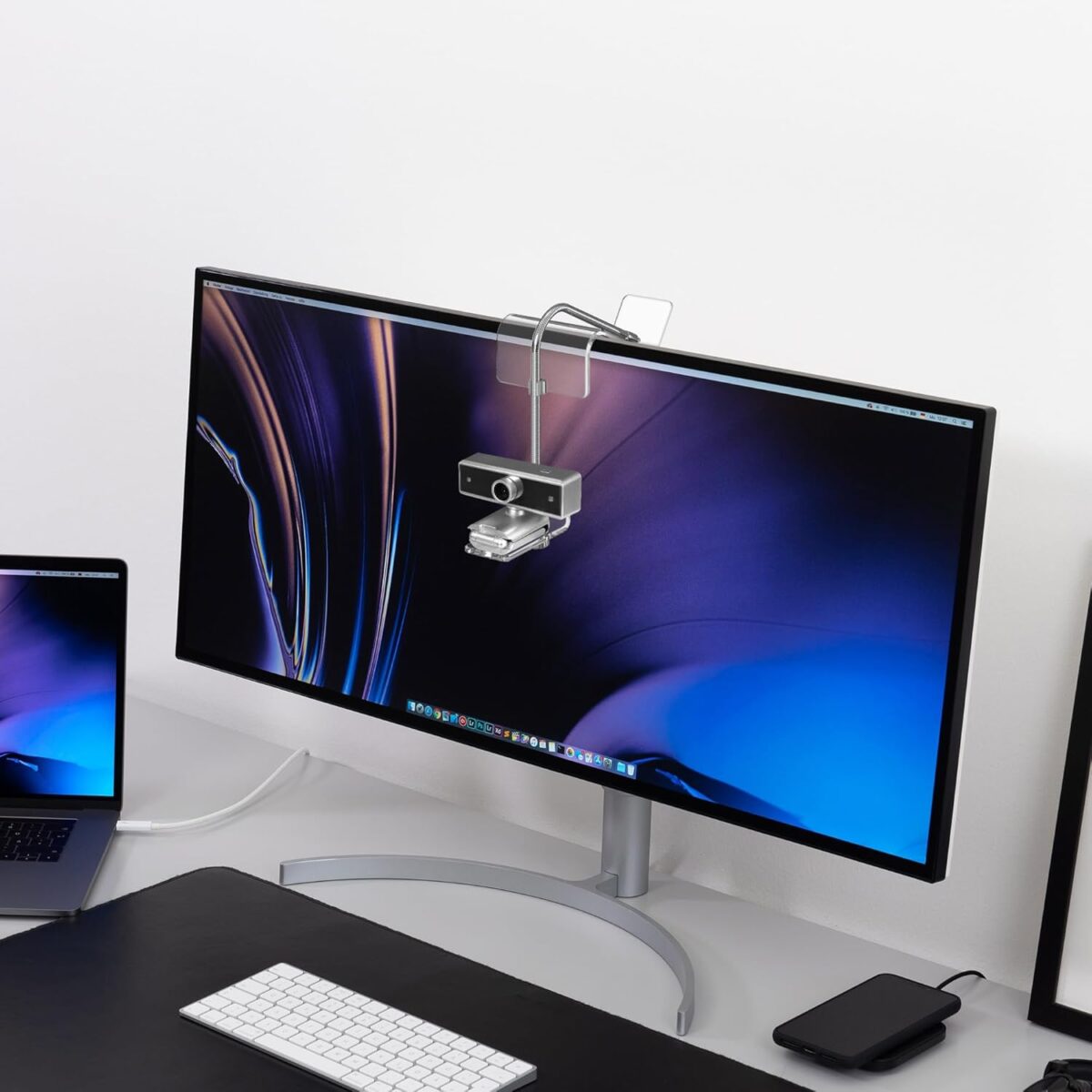 Geekria Acrylic Center Screen/Mid Webcam Stand, Place Webcam Anywhere on Monitor, Laptop Screen, Compatible with Logitech MX Brio, C920x, C922, C930 Webcams (Transparent) - Image 6