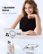 Toycamp Phone Grip Ring Holder Stand Compatible with MagSafe - Magnetic Phone Accessories Grip for iPhone 16 Pro Max/16 Pro/16/15/14/13/12 Series Bling Removable Rotatable Cute for Women, Blue - Image 5