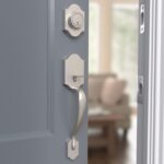 Amazon Basics Front Door Lock Set, Handleset with Shelby Lever, Level Door Handle, Exterior, Single Cylinder Packs, Satin Nickel, 1-Pack - Image 7
