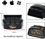Vgate iCar Pro(BT3.0/ BLE4.0) OBD2 Scanner Bluetooth Code Reader Diagnostic Scan Tool for Android & iOS & Windows Compatible with ELM327 Adapter - Image 3