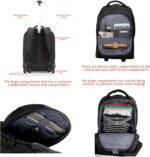 Rolling ,Waterproof Backpack with Wheels for Business, College Student and Travel Commuter, Carry on Backpack with Laptop Compartment, Fit 17 Inch Laptop, Wheeled Backpack for Adults - Image 5