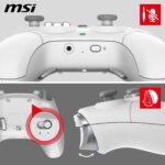 MSI FORCE GC300 WIRELESS WHITE PC Gamepad Controller - 2.4 GHz, Bluetooth, USB Type-C to A - Wired/Wireless, 600mAh Li-ion Battery (20h), Interchangeable D-Pad Covers, Dual Vibration Motors - Image 6