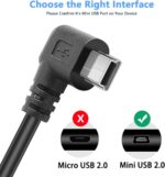 PASOW Mini USB Power Cable 90 Degree Right Angle (No Data Transfer) - USB 2.0 A-Male to Mini-B Car Vehicle Power Suppy Cord for Dash Cam (11.5FT) - Image 4