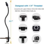 Webcam Stand Holder 27" Adjustable Gooseneck Desktop Camera Desk Clamp Mount for Logitech Webcam C925X, C922, C930e, C930, C920, C615, Etc. (1/4" Threaded) - Image 4