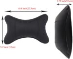 Car Neck Pillows Both Side Pu Leather 2pieces Pack Headrest Fit for Most Cars Filled Fiber Universal Car Pillow (Black) - Image 6