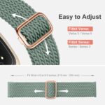 Braided Elastic Band Compatible for Fitbit Versa 4/3, Sense/Sense 2 - Soft Stretchy Wrist Strap for Men and Women - Smart Watch Band Accessory - Image 3