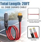 Cigarette Lighter to XT60 Adapter Extension Cable, 14AWG 5/10/20FT 12V 24V Car Truck Charger and XT60 Female Connector Cable for Power Stations and Solar Generator (20FT) - Image 3