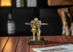 Knight Pen Holder Desk Organizers and Accessories Desk Decor Resin Pen Holder as Gift with a Cool Pen for Office and Home (Copper) - Image 6