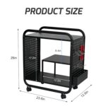 PLKOW Video Game Organizer, Rolling Video Game Storage Rack for Xbox/Switch/PS4/PS5 Accessories, Game Consoles Stand Controllers Holder, Perfect Holiday Present (Black) - Image 6