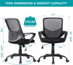 Office Chair, Ergonomic Home Desk Chair Mid Back Mesh Chair Rolling Swivel Computer Chair with Lumbar Support - Image 3