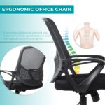 Office Chair, Ergonomic Home Desk Chair Mid Back Mesh Chair Rolling Swivel Computer Chair with Lumbar Support - Image 4