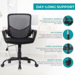 Office Chair, Ergonomic Home Desk Chair Mid Back Mesh Chair Rolling Swivel Computer Chair with Lumbar Support - Image 6