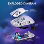 ATTACK SHARK X11 Lightweight Wireless Gaming Mouse with RGB Charging Dock,Tri-Mode-2.4G/USB-C Wired/BT,22K DPI,PAW3311 Optical Sensor,HUYU Switch, 5 programmable Buttons for PC/Mac(White&Sticker) - Image 7