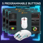 ATTACK SHARK X11 Lightweight Wireless Gaming Mouse with RGB Charging Dock,Tri-Mode-2.4G/USB-C Wired/BT,22K DPI,PAW3311 Optical Sensor,HUYU Switch, 5 programmable Buttons for PC/Mac(White&Sticker) - Image 9