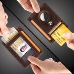 Hawanik Slim Minimalist Front Pocket Air Tag Wallet, RFID Blocking Card Holder Wallet with Airtag Holder - Image 3