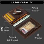 Hawanik Slim Minimalist Front Pocket Air Tag Wallet, RFID Blocking Card Holder Wallet with Airtag Holder - Image 4