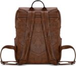 Montana West × Wrangler Brown Leather Laptop Backpack for Women Men Unisex Fashion Backpack Purse - Image 4