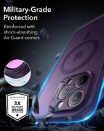 ESR for iPhone 14 Pro case, Translucent Matte Case, Compatible with MagSafe, Military-Grade Protection, Classic Series, Frosted Purple - Image 5