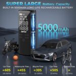 AGPTEK Tire Inflator Portable Air Compressor-150PSI & 5000mAh Tire Pressure Gauge Electric Air Pump,LCD Display with LED Light for Cars, Bikes & Motorcycle Tires, Balls - Image 7