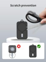 Case for Oura Ring 4 Charger,Soft Skin Silicone Case Cover with Keychain and Lanyard，Full Protective Case for Oura Ring 4 Charger Size 4/5/6/7/8/9/10/11/12/13/14/15-Black - Image 5