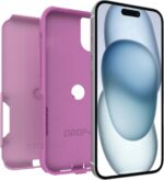 OtterBox iPhone 15 Plus and iPhone 14 Plus Commuter Series Case - Run Wildflower (Pink), Slim & Tough, Pocket-Friendly, with Port Protection - Image 5