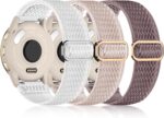 18mm Nylon Sport Elastic Bands Compatible with Garmin Vivoactive 4S, Venu 3S/2S Watch Band, Forerunner 265s/255s, 3 Pack Fabric Loop Wristband Strap Replacement for Men and Women - Image 2