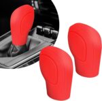 2 PCS Auto Shift Cover, Environmentally Friendly Silicone Open Anti-Slip Automatic Knob Gear Lever Protective Cover, Car Decorative Accessories, Compatible with Most Car Models (Red) - Image 2