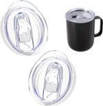 2 Pack Replacement Mug Sliding Lid Compatible with Ember 10oz Temperature Control Smart Mug 1 & 2, BPA-Free, Spill Proof Cup Lid Cover with Sealing Silicone Ring, Clear - Image 2