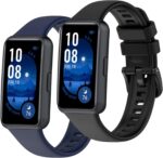 2-Pack Soft Sport Bands Compatible with Huawei Band 8/Huawei Band 9 Quick Release Replacement Wristband for Woman Man (Black/Navy) - Image 2